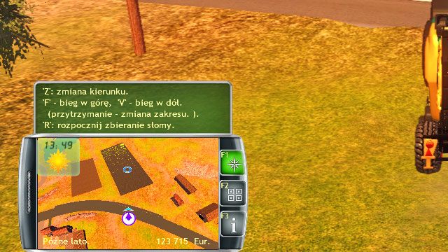 GPS menu podręczne i pory roku Elementy gry Symulator Farmy 2014