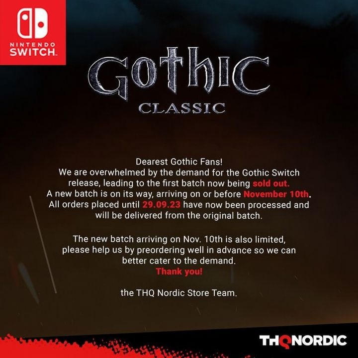Polskie wydanie Gothic Classic na Switcha znowu w sprzedaży [Aktualizacja] - ilustracja #1
