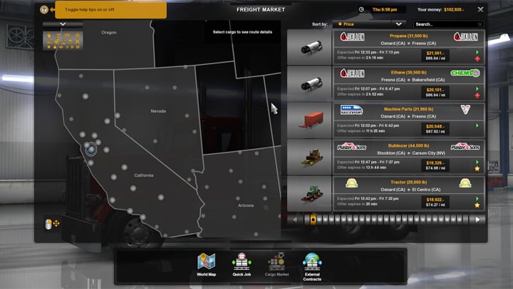 American Truck Simulator mod Double XP and Cash (Cheat Mod) v.1.1