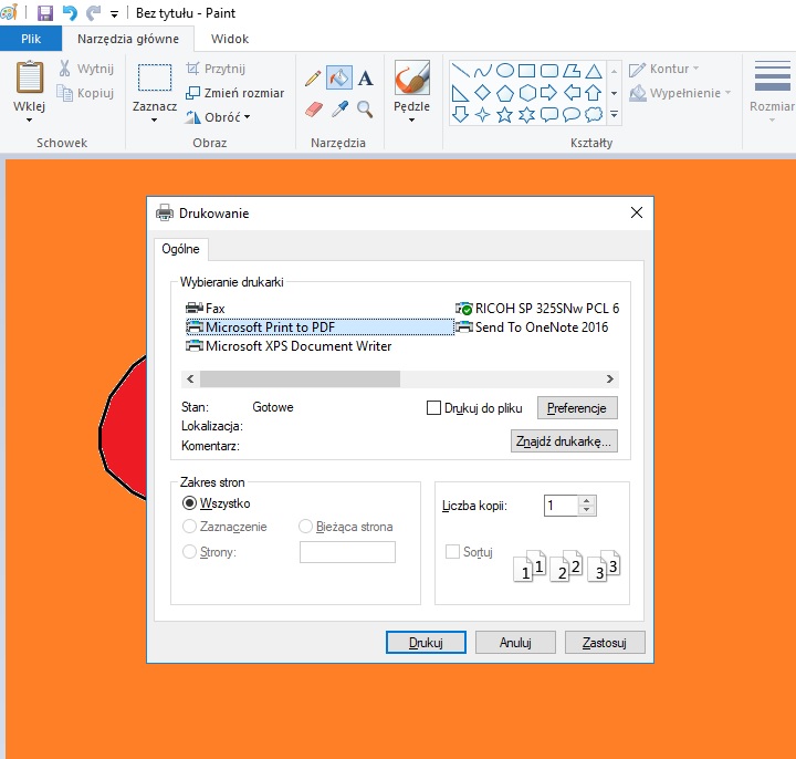 Jako PDF możemy zapisać nawet rysunek tworzony w Paincie. - 2019-01-18