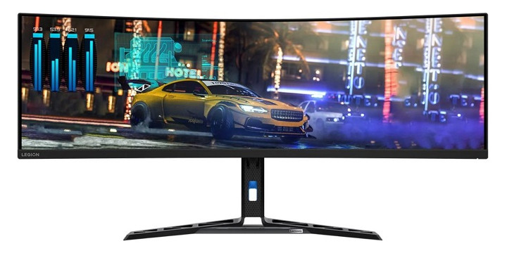 Po stylistyce od razu widzimy, że to monitor „gamingowy”. Źródło: Lenovo - Najlepsze monitory gamingowe ultrawide - ultrapanoramiczne. Ranking 2024 - dokument - 2024-11-13