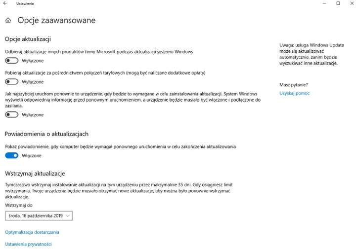 Powiadomienie o aktualizacji poinformuje nas, że komputer wymaga ponownego uruchomienia w celu zainstalowania łatek. - Jak wyłączyć aktualizacje Windows 10? - dokument - 2019-11-04