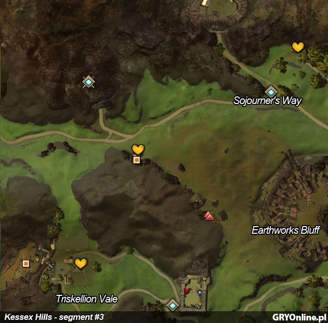 Hills map. Kessex Hills. Kessex Hills Hero points. Guild Wars 2 Hero Challenge Kessex Hills.