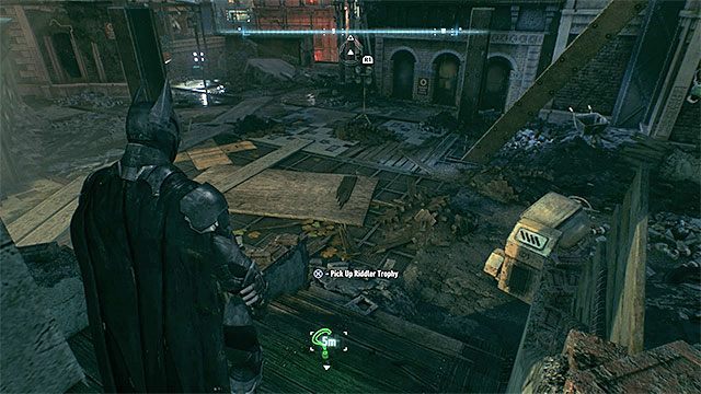 Miejsce odnalezienia trofeum (trudno je przegapić) - Trofea Człowieka-Zagadki na wyspie Founders Island (17-33) | Wyspa Founders Island - Batman Arkham Knight - poradnik do gry