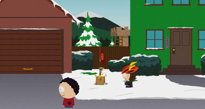 Punkt szybkiej podróży, szukaj ich po mieście, by móc podróżować szybciej - Narodziny Przyjaciela Szopa | Opis przejścia - Zadania główne - South Park: The Fractured But Whole - poradnik do gry