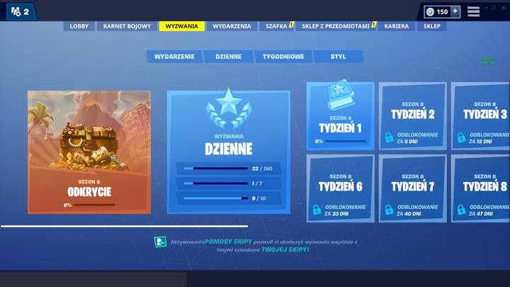 Sezon 8 Fortnite Battle Royale Karnet Bojowy Nowosci I Skiny - nowa wersja okna wyzwan i nagrod sezon 8 fortnite battle royale karnet bojowy