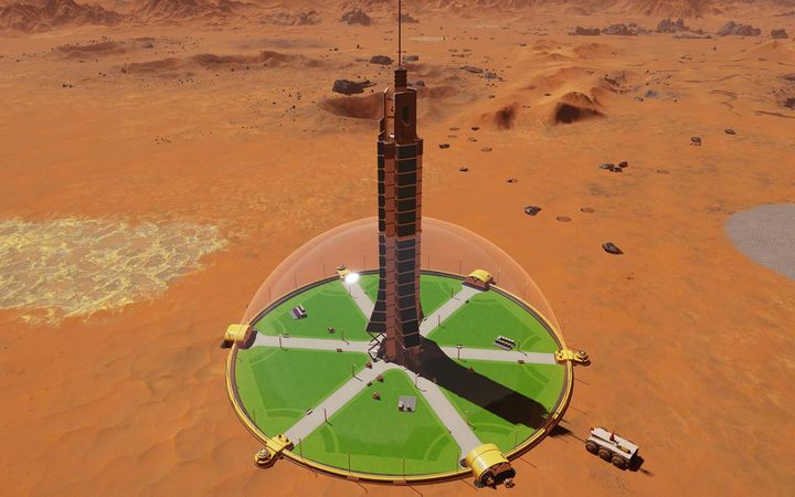 Марс харам. Марс сурвайвал колонии. Колонизация Марса красивый пейзаж. Surviving Mars новая высотка Аркология. Овальный храм Марса.