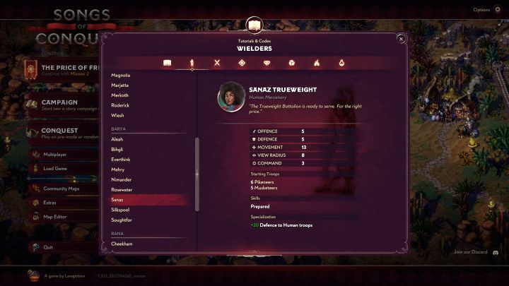 Саназ Trueweight - Songs of Conquest: Список лучших доверенных лиц - Songs of Conquest - руководство по игре