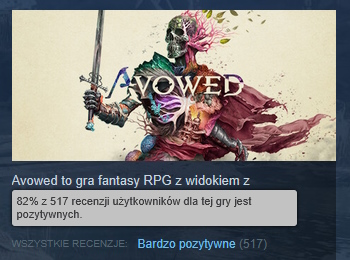 Oceny Avowed. Źródło: Steam