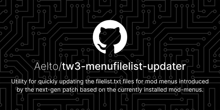 Wiedźmin 3: Dziki Gon mod Menu Filelist Updater v.0.2