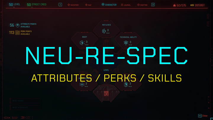 Cyberpunk 2077 mod Neu-ReSpec v.1.1.0