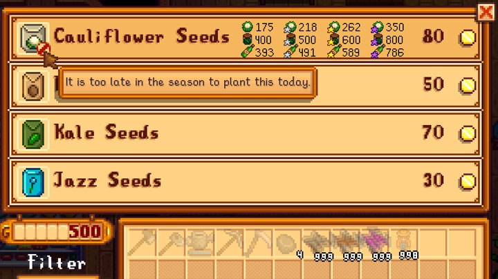 Stardew Valley mod Seed Information v.0.1.1