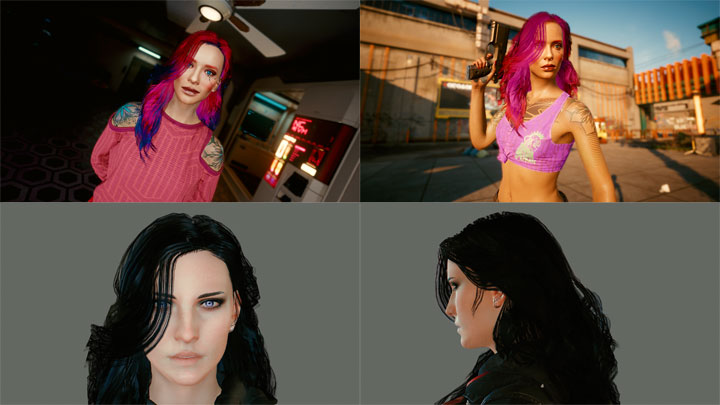 Cyberpunk 2077 mod Yennefer's Hair v.1.0