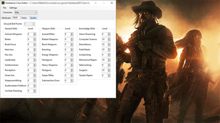 Wasteland 2 mod Save Editor (Director’s Cut) v.1.0.4