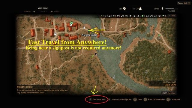 Wiedźmin 3: Dziki Gon mod Fast Travel from Anywhere  v.1.00