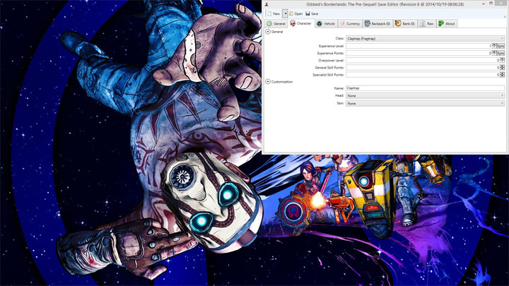 Borderlands: The Pre-Sequel! mod Gibbed's BLTPS Save Editor v.1.0.2.5