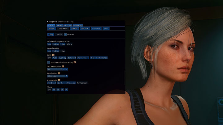 Cyberpunk 2077 mod Adaptive Graphics Quality v.1.0.3