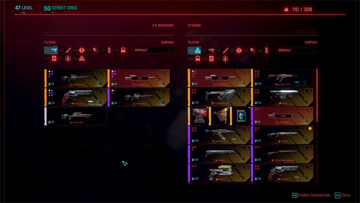 Cyberpunk 2077 mod Stash Filters  v.1.0.0