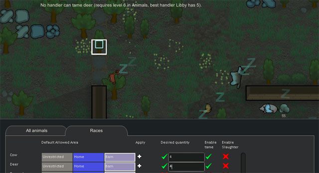 RimWorld mod Animal Manager UI