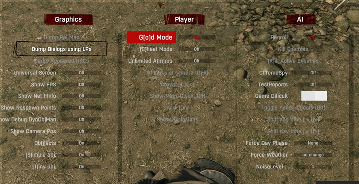 Dying Light mod Wahkah's Dev Menu v.6