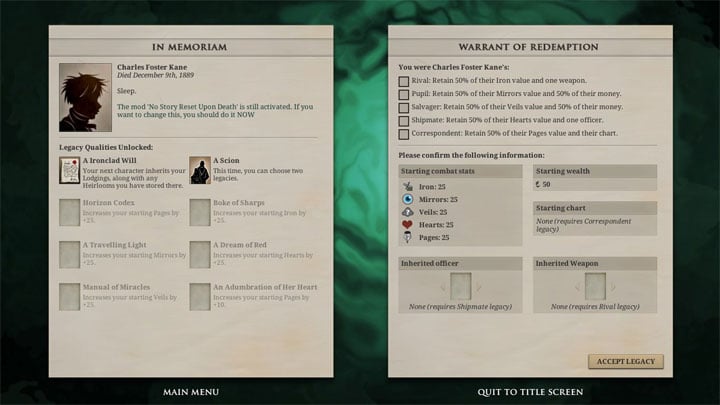 Sunless Sea mod No Story Reset Upon Death  v.1.0