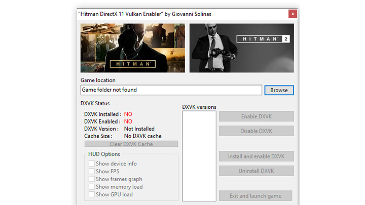 Hitman mod H1 Vulkan Enabler - 0x80000003 fix v.1.1