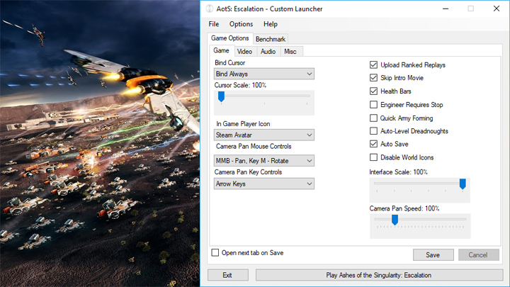 Ashes of the Singularity: Escalation mod AotS:Escalation Custom Launcher v.8012018