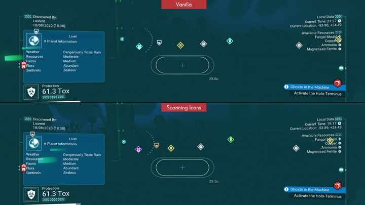 No Man's Sky mod Better Scanning Icons v.1.1