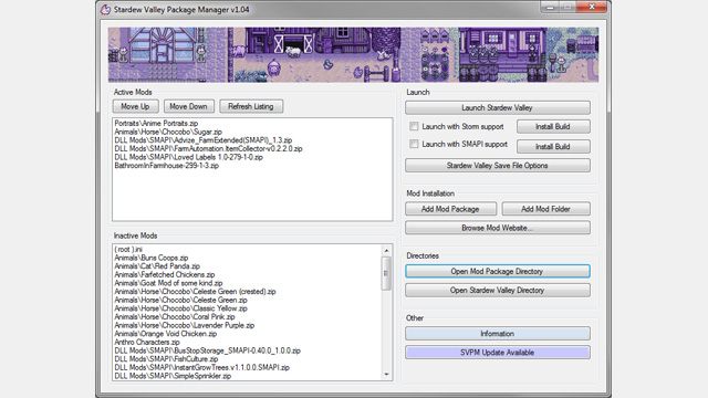 Stardew Valley mod Stardew Valley Package Manager v.1.07
