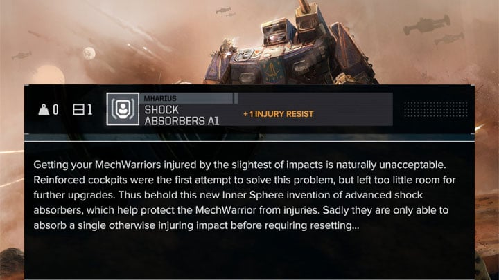 BattleTech mod Advanced Shock Absorbers - Less Injuries v.1.0