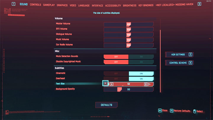 Cyberpunk 2077 mod More Options v.1.0.0