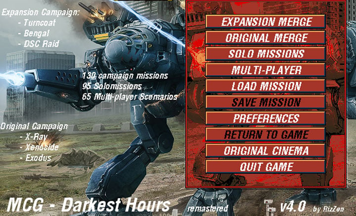 Mech Commander mod MCG Darkest Hours v4.2