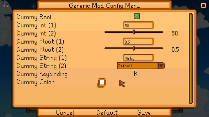 Stardew Valley mod Generic Mod Config Menu v.1.6.0