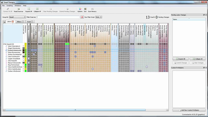 Dwarf Fortress mod Dwarf Therapist Steam v.0.50 Test1