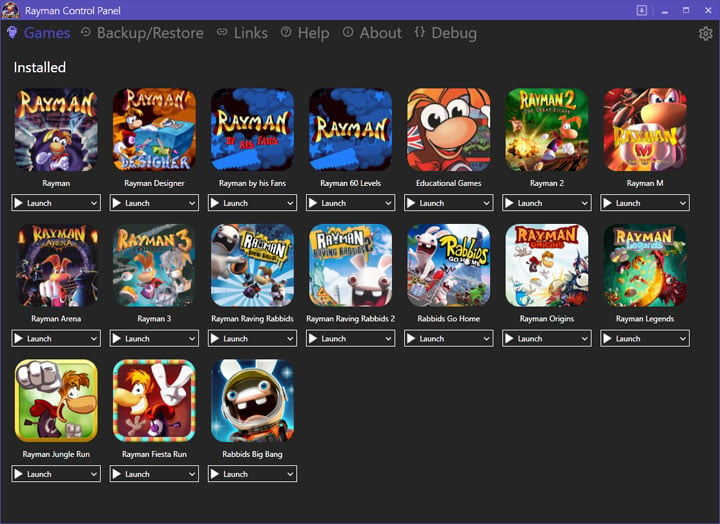 Rayman 2: The Great Escape mod Rayman Control Panel (Rayman PC tools & utilities) v.1.0.3.1