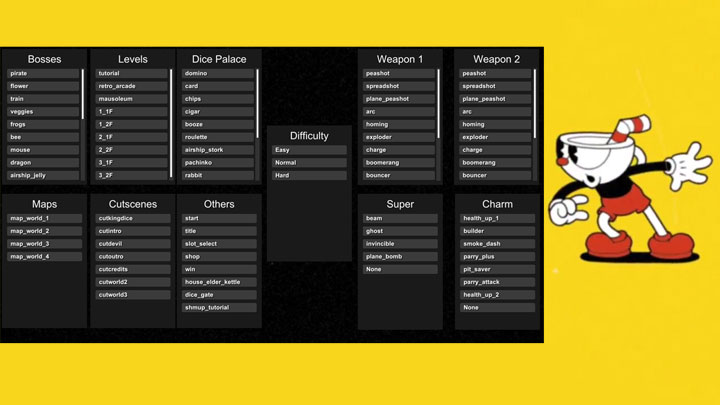Cuphead mod Debug Mod v.1