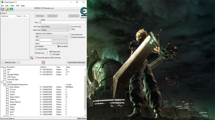 Final Fantasy VII Remake: Intergrade mod Cheat Table v.0.6.0