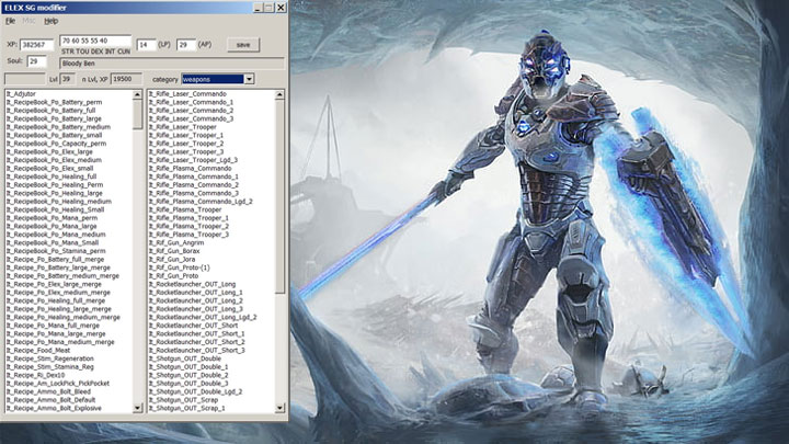 Elex mod ELEX savegame modifier v.0.1