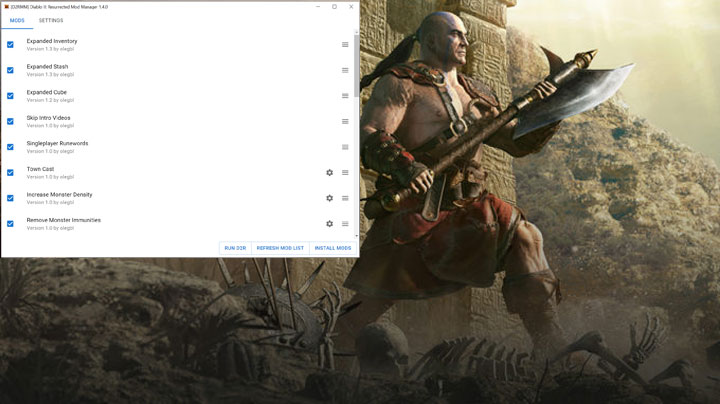 Diablo II: Resurrected mod D2RMM (Mod Manager) v.1.4.4