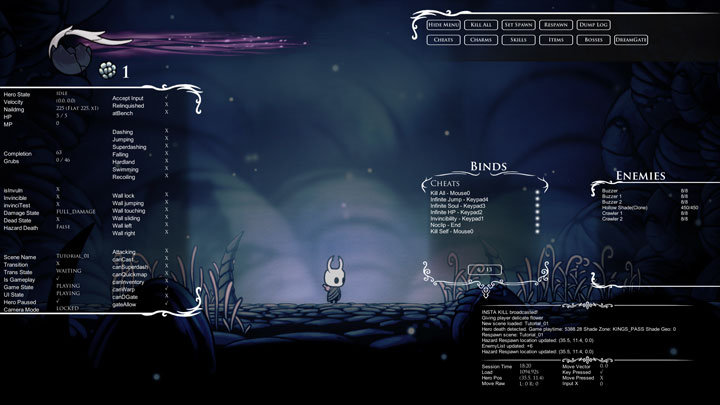 Hollow Knight mod Debug_Mod v.1