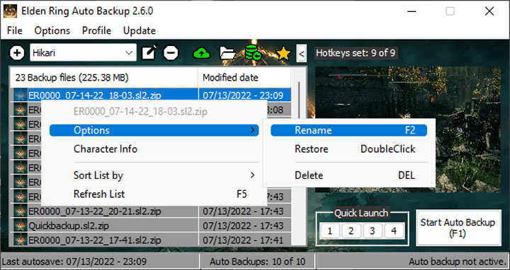 Elden Ring mod EZ Auto Backup (Seamless Co-Op compatible)  v.3.1.7
