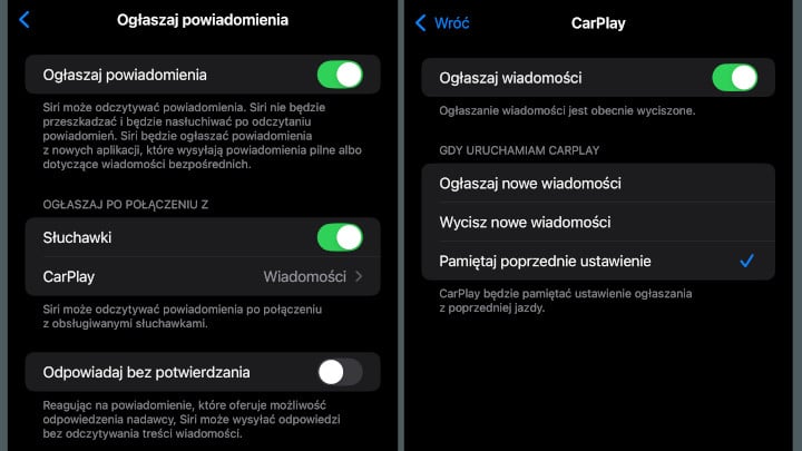 Powiadomienia głosowe systemu można skonfiguować. - 6 najważniejszych wskazówek dotyczących Apple CarPlay; jak spersonalizować system infotainment w samochodzie - wiadomość - 2025-01-16