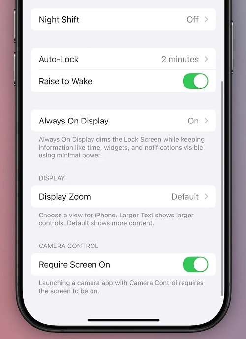 Funkcja Camera Control doczekała się nowej opcji. Źródło: 9To5Mac.