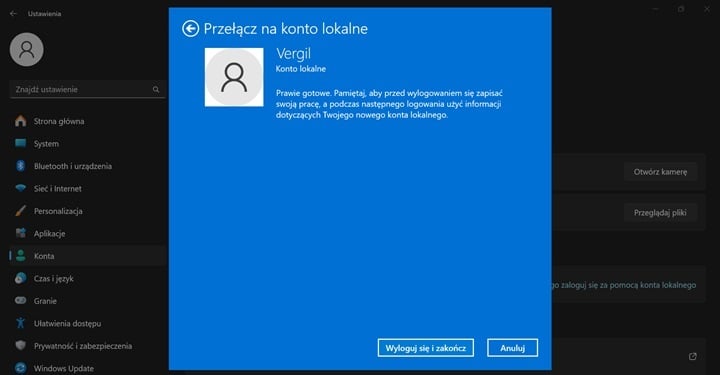 Proces tworzenia konta lokalnego w Windows 11 nie różni się zbytnio od tego, co znamy z Windowsa 10. Źródło: własne. - Jak usunąć konto Microsoft z komputera? Opisujemy krok po kroku - wiadomość - 2024-12-12