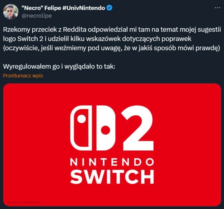 Tak może wyglądać logo Nintendo Switch 2. Źródło: Felipe, X - Nintendo Switch 2: Wyciekło już nawet logo konsoli i chyba najwyższy czas na oficjalną zapowiedź - wiadomość - 2025-01-09