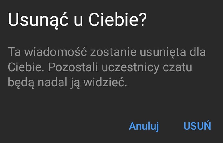 Usuwanie wysłanego przez kogoś zdjęcia w mobilnym Messengerze. Źródło: własne. - Jak usunąć zdjęcia z Messengera? Opisujemy krok po kroku - wiadomość - 2025-01-07