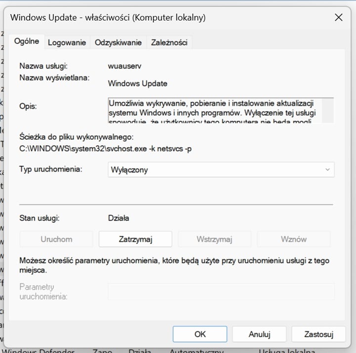 W programie „Usługi” również możemy wyłączyć aktualizacje Windowsa 11. Źródło: własne. - Jak wyłączyć aktualizacje w Windows 11? Pokazujemy trzy proste metody - wiadomość - 2024-12-24