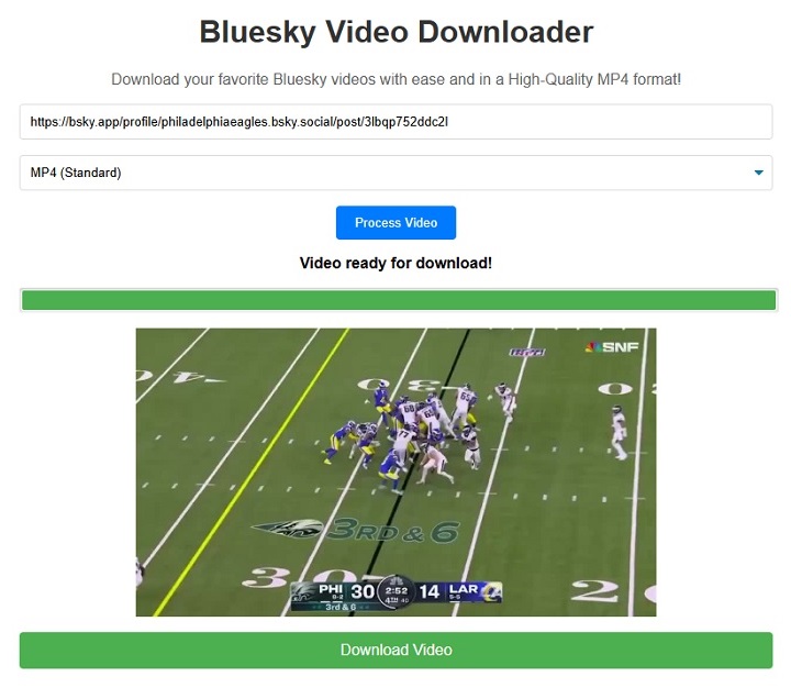 Bluesky Video Downloader w akcji. Źródło: własne. - Pobieranie wideo z Bluesky. Czy istnieje Bluesky Video Downloader? Sprawdzamy - wiadomość - 2024-11-26