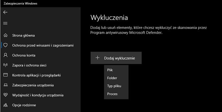 Lista wyjątków (wykluczeń) w Microsoft Defenderze. Źródło: własne. - Jak dodać wyjątek do Windows Defender? Odpowiadamy - wiadomość - 2024-10-25