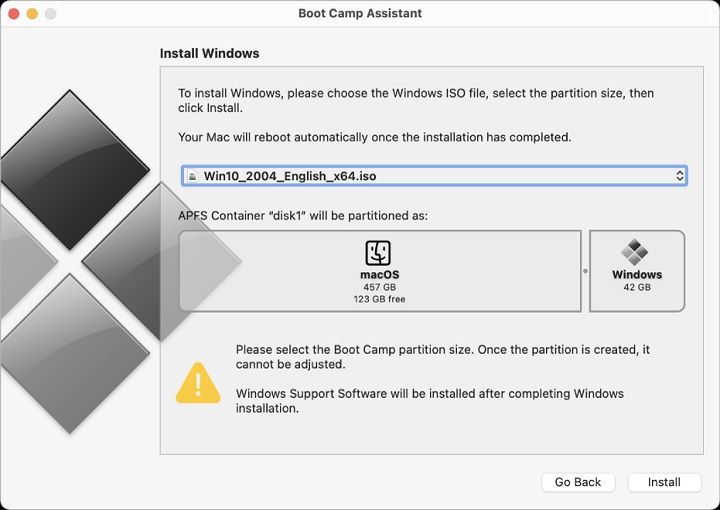 Asystent Boot Camp to narzędzie pozwalające zainstalować na Macu system Windows. Źródło: Apple. - Windows na Macu - jak zainstalować? Opisujemy krok po kroku - wiadomość - 2024-11-28